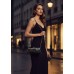 Evening Bag - Synthetic Leather-Like Clutch w/ Metal Frame - Black - BG-43120T